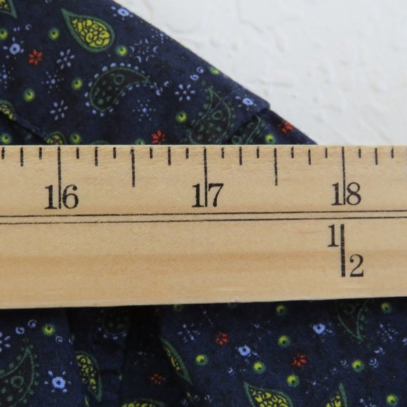 Denim & Flower* Men's Short Sleeve Button Down Curved Hem BOHO Shirt~ Size Large - Picture 7 of 12